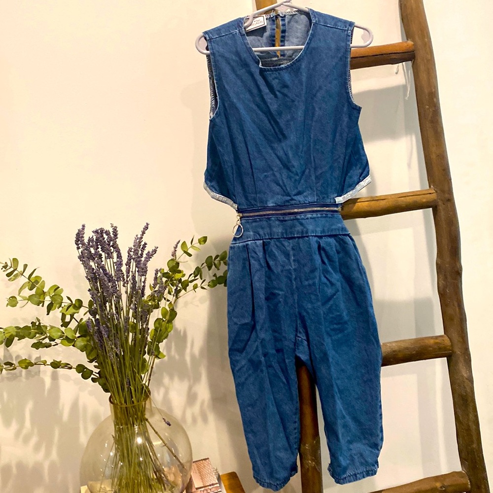 Girls denim jumpsuit